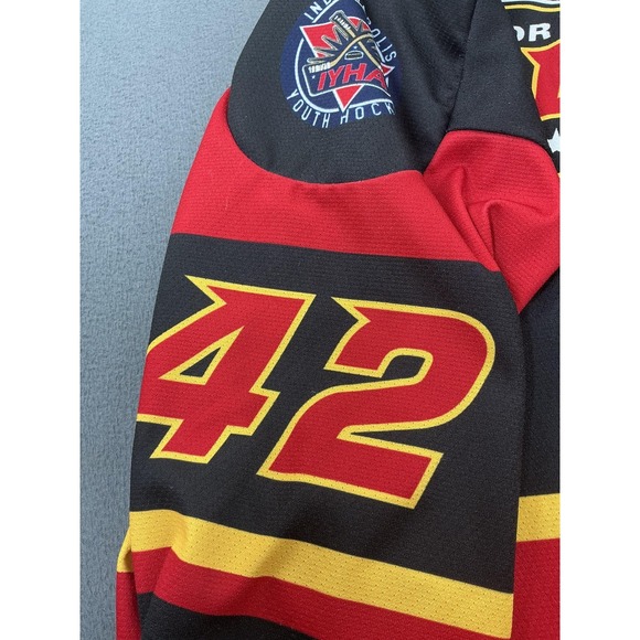 Junior Fuel Jersey Boys Large Black Hockey Athletic Knit Walker 42 Youth - Picture 6 of 11